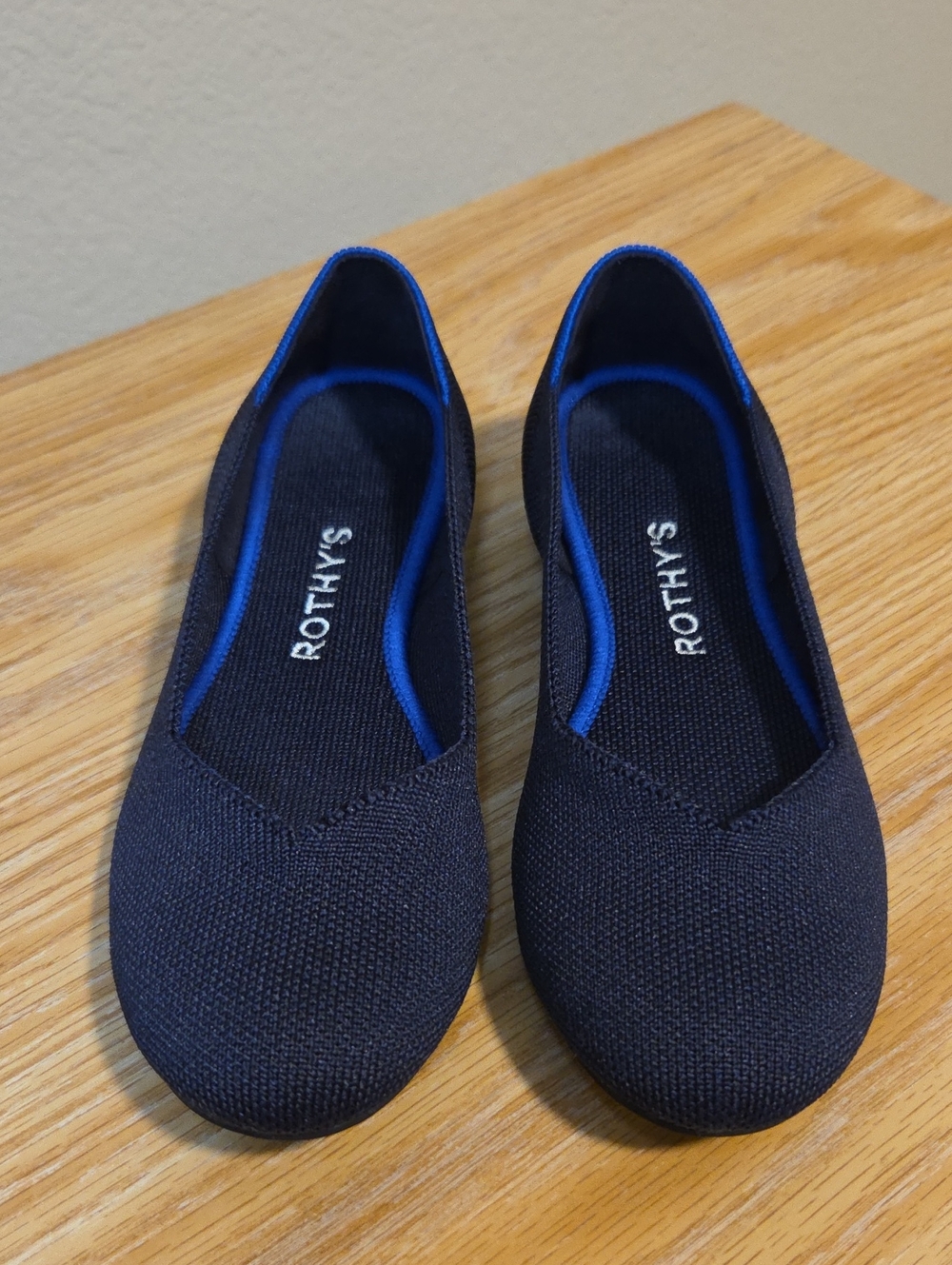 Rothy's Navy Blue Knit Ballet Flats Size 5.5